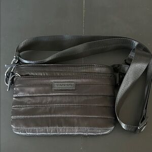 Tahari Black Quilted Crossbody Bag